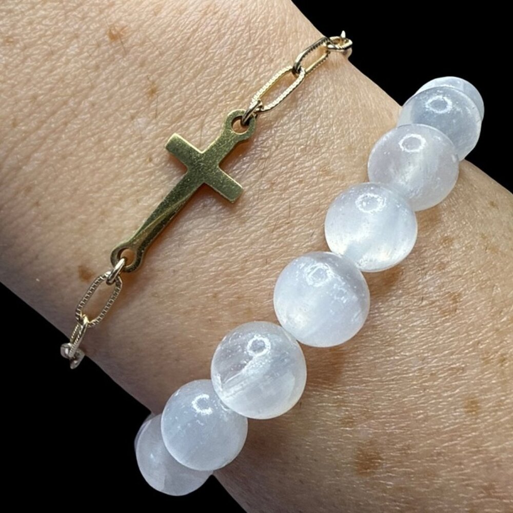 Sphelerite Bracelet flashy shiny beaded sphere jewelry natural stone crystal NEW